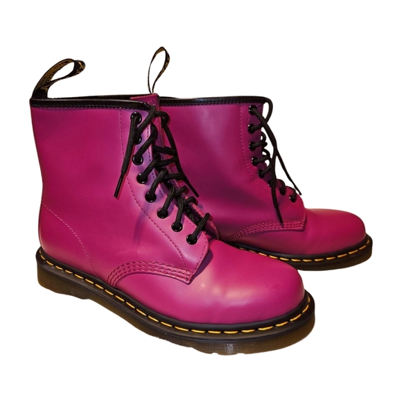Dr. Martens NWOT Women's Pink 1460 Combat Lace-up Boots - Size 9 US, 41 EU - Picture 3 of 6